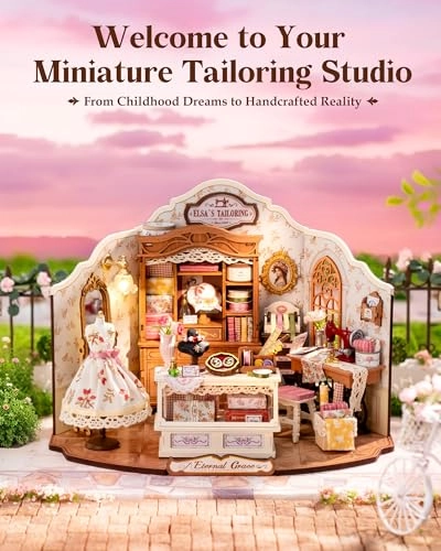 DIY Miniature Dollhouse Kit - Elsa's Tailoring