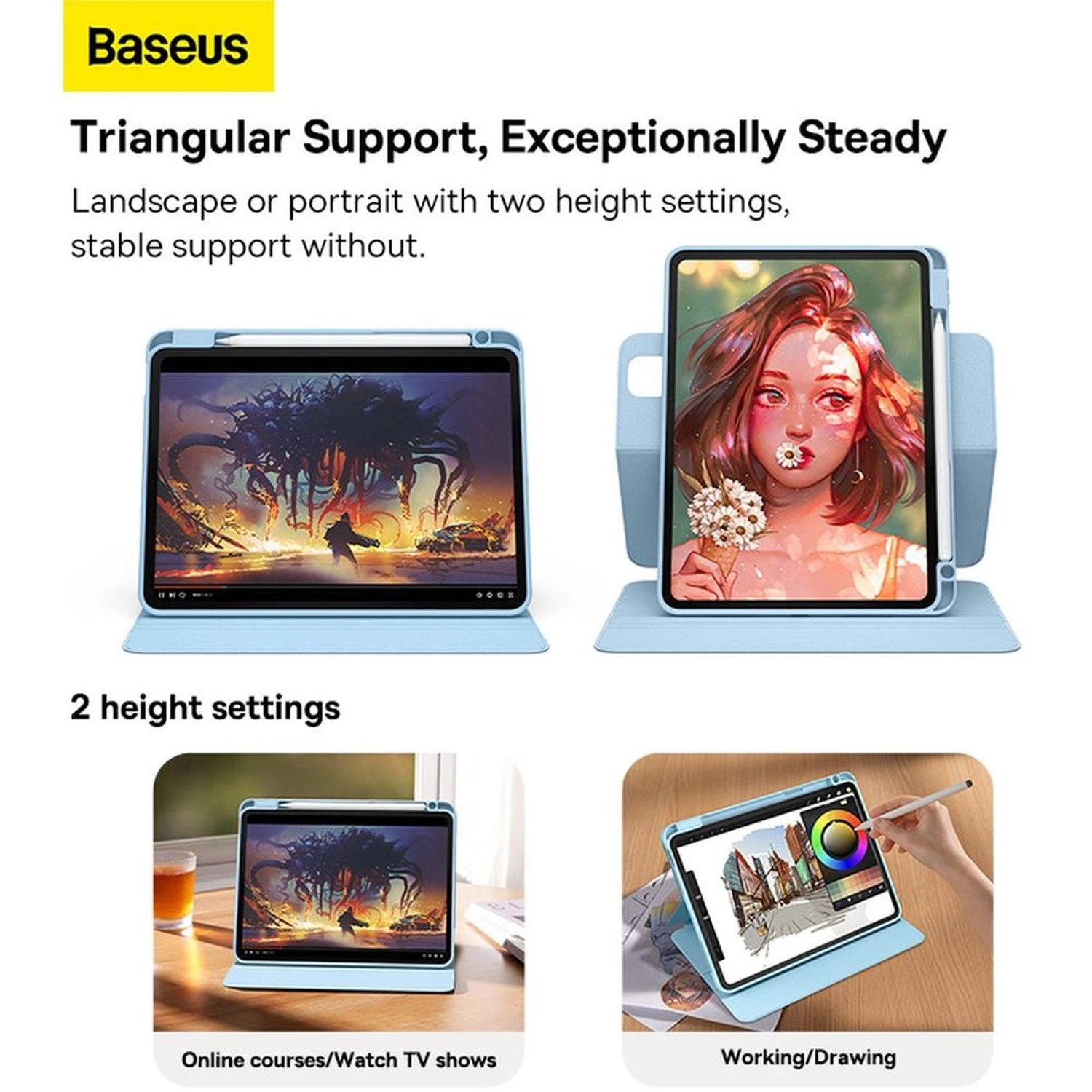 Magnetic Case with Pencil Holder for iPad 10.2-inch