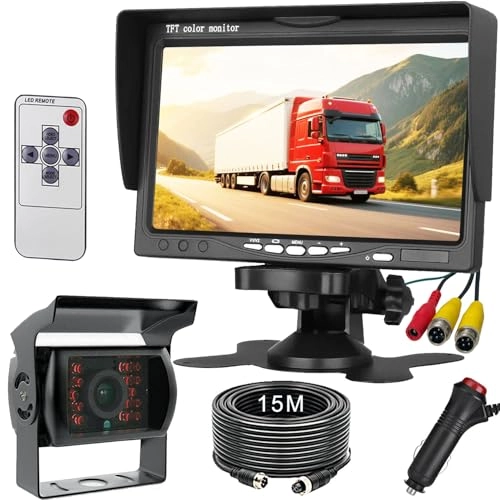 Rearview Camera - Night Vision + 7" TFT LCD Monitor - 800x480