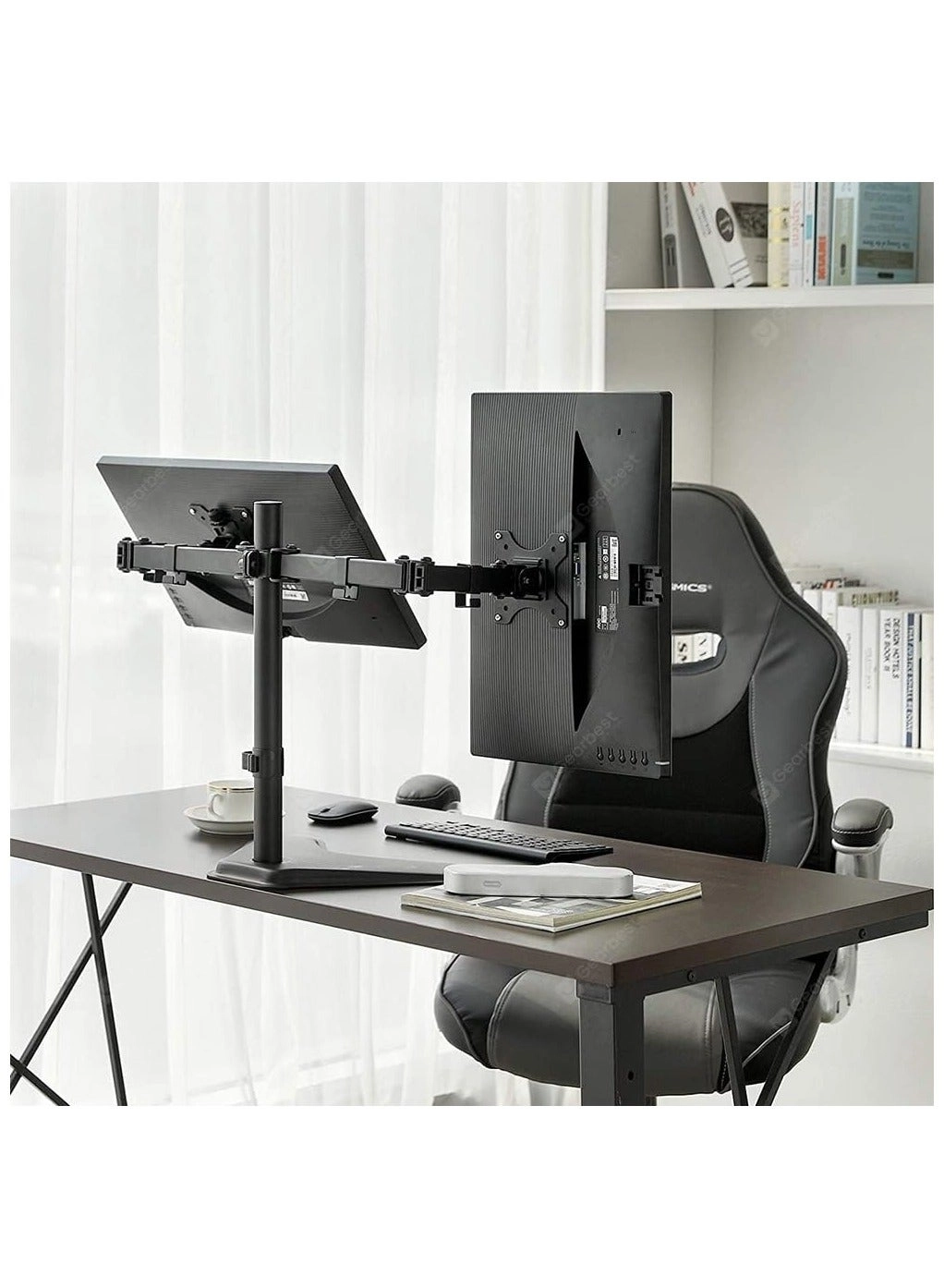 Vertical Dual Monitor Stand - two 32 in VESA 75x75/100x100