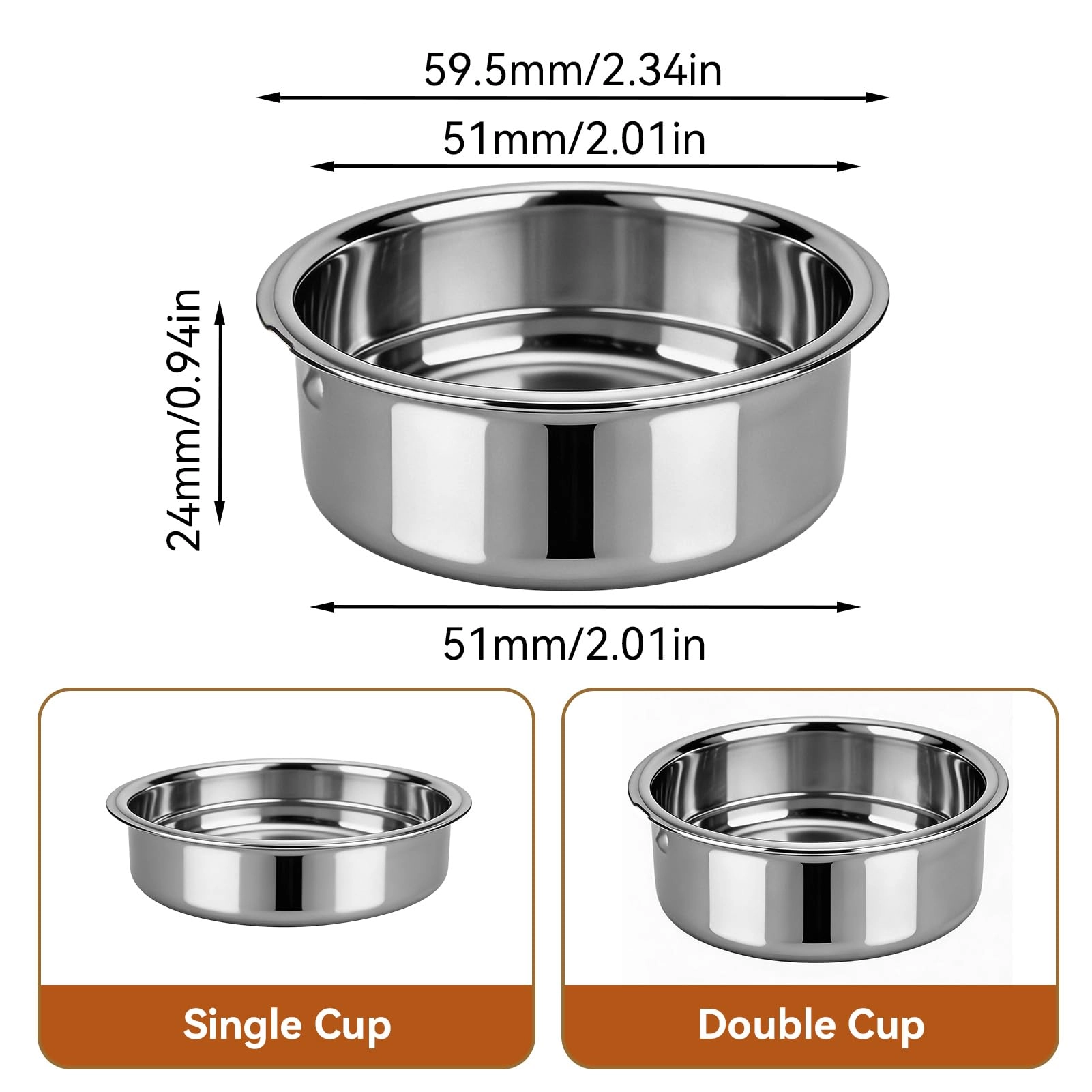 Coffee Filter - 51mm Double Layer Pressurized