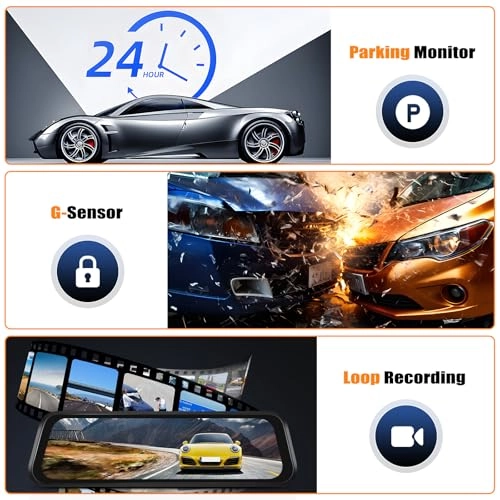 9.66 Inch Mirror Dashcam - 4K 25FPS