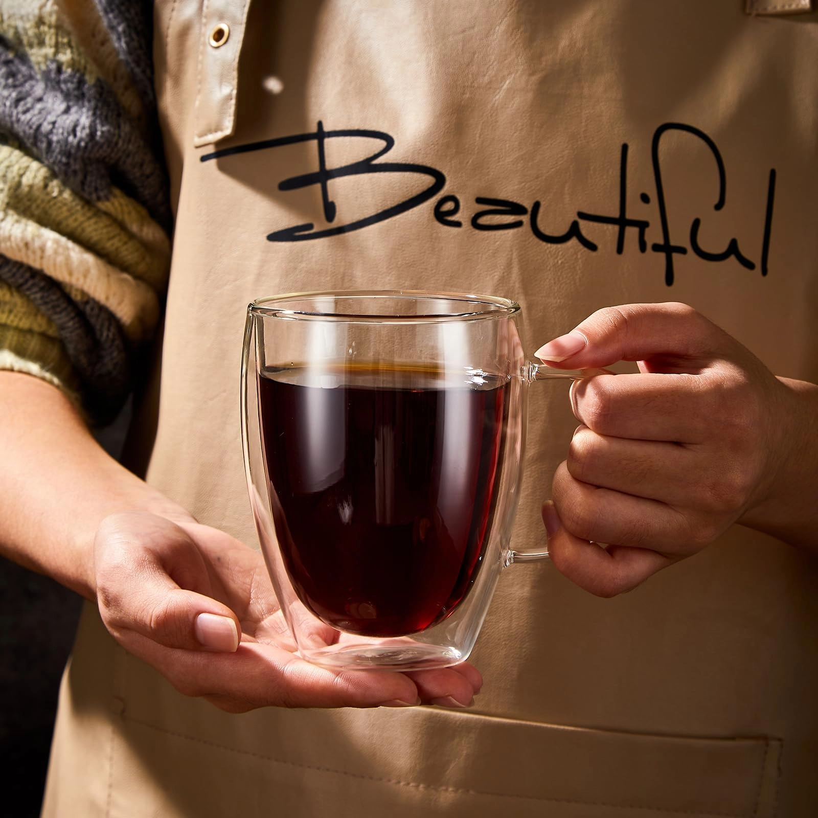 Double Walled Glass Mug - 4 pcs - Borosilicate - 350 ml