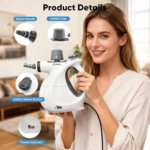 Handheld Steam Cleaner - 1050W Portable White