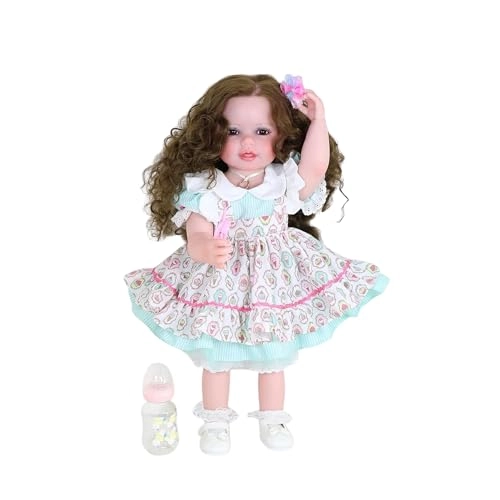 Reborn Toddler Doll - 22 inch Full Vinyl Body Rooted Brown Hair Ages 14+