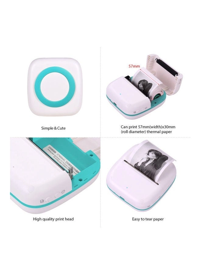 Wireless Mini Photo Printer White/Green