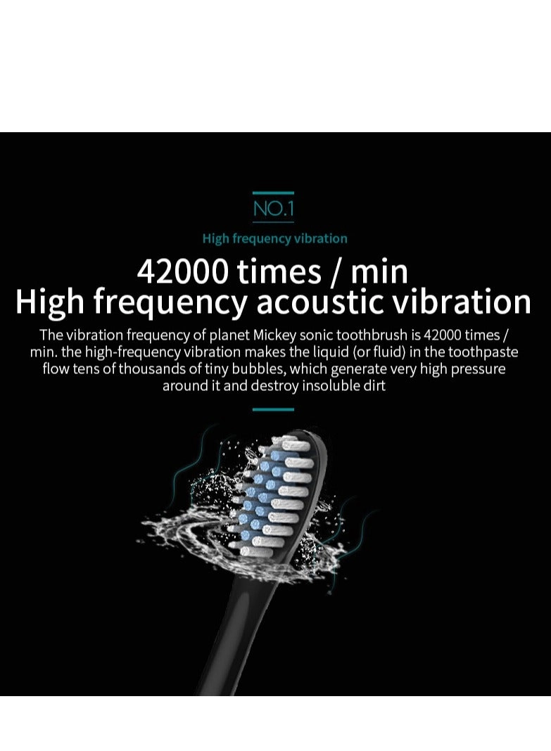 Electric Toothbrush - 4 Brush Heads 5 Modes Rechargeable