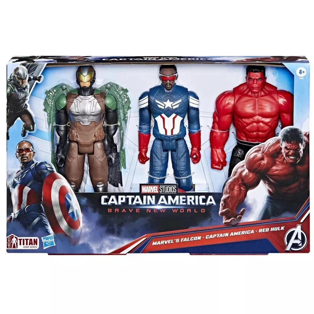 Captain America Brave New World Titan Hero Series - Marvel's Falcon + Captain America + Red Hulk (F92955L00) 3 pcs