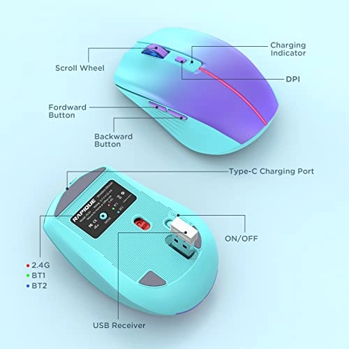 Tri-Mode Rechargeable Mouse - Wireless