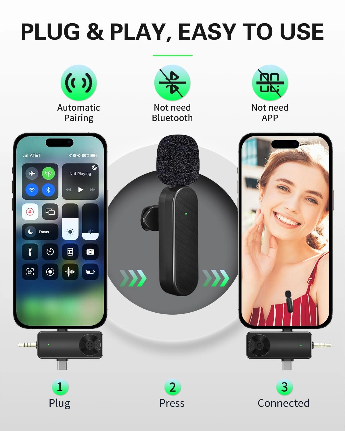 H159 - 2 Wireless Microphone 2.4GHZ