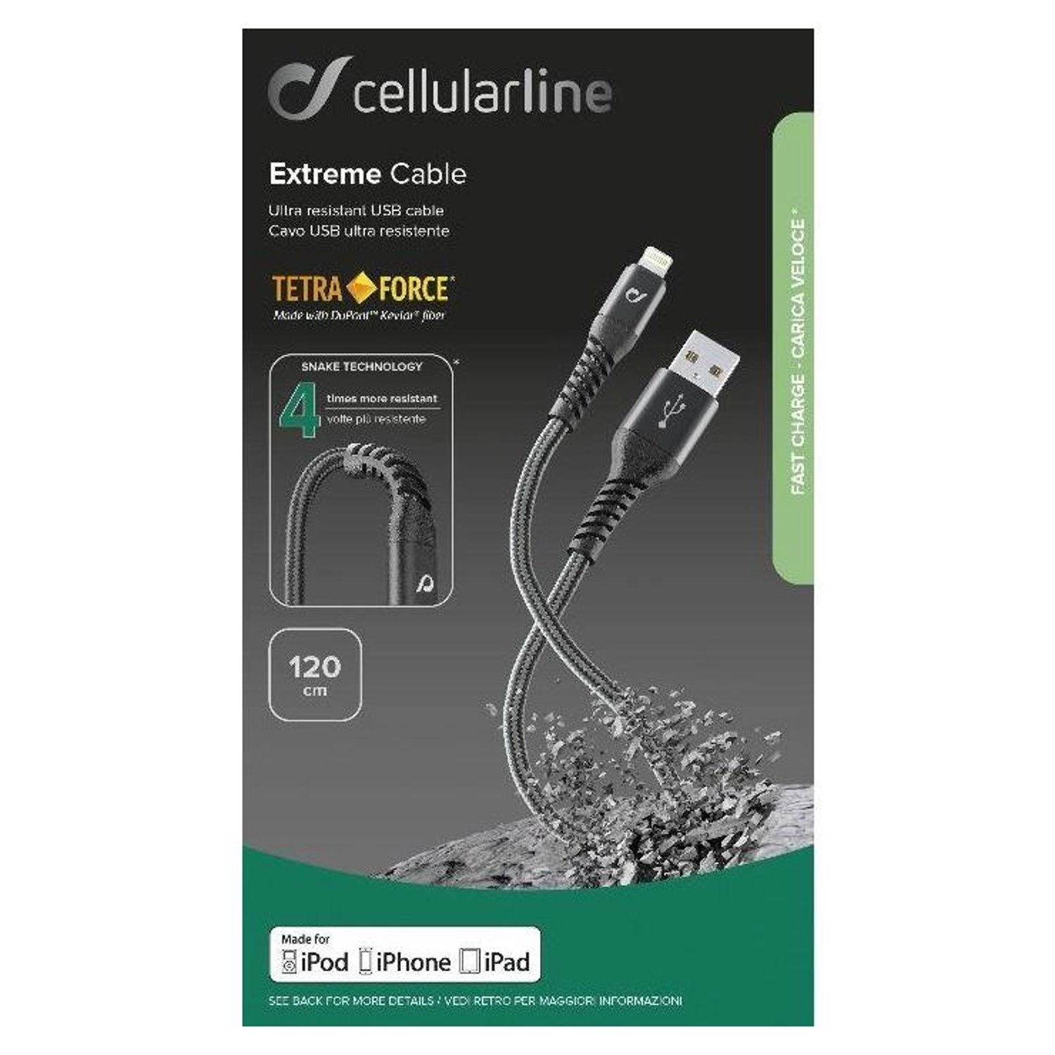 Extreme Cable USB-C to Lightning Cable 1.2m