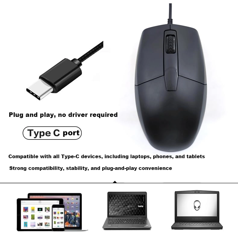 Wired USB C Mouse - USB