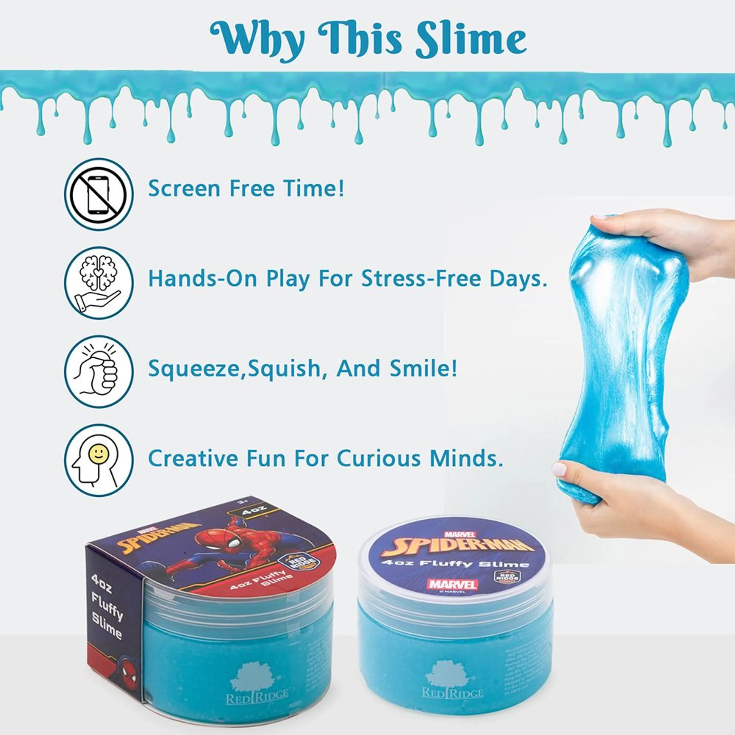 Marvel Spider Man Fluffy Slime - 3+