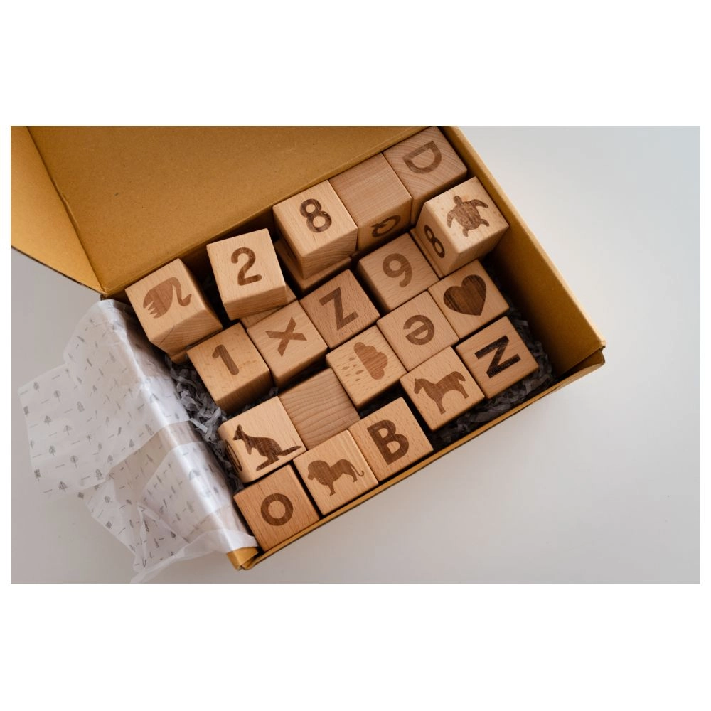 Wooden Learning Blocks - Suitable for 1 year & above 26 Pcs