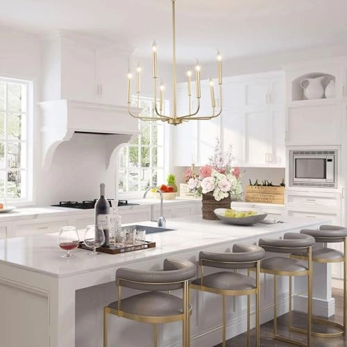 Modern Golden Chandelier - Dimmable