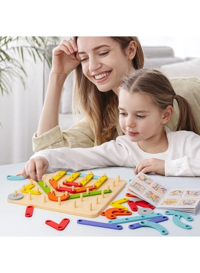 Wooden Creative Peg Board - 3+ 33 pieces