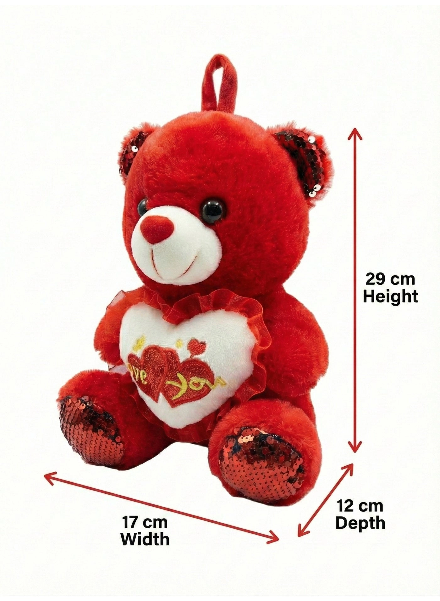 Teddy Bear Love You Heart - 22 cm