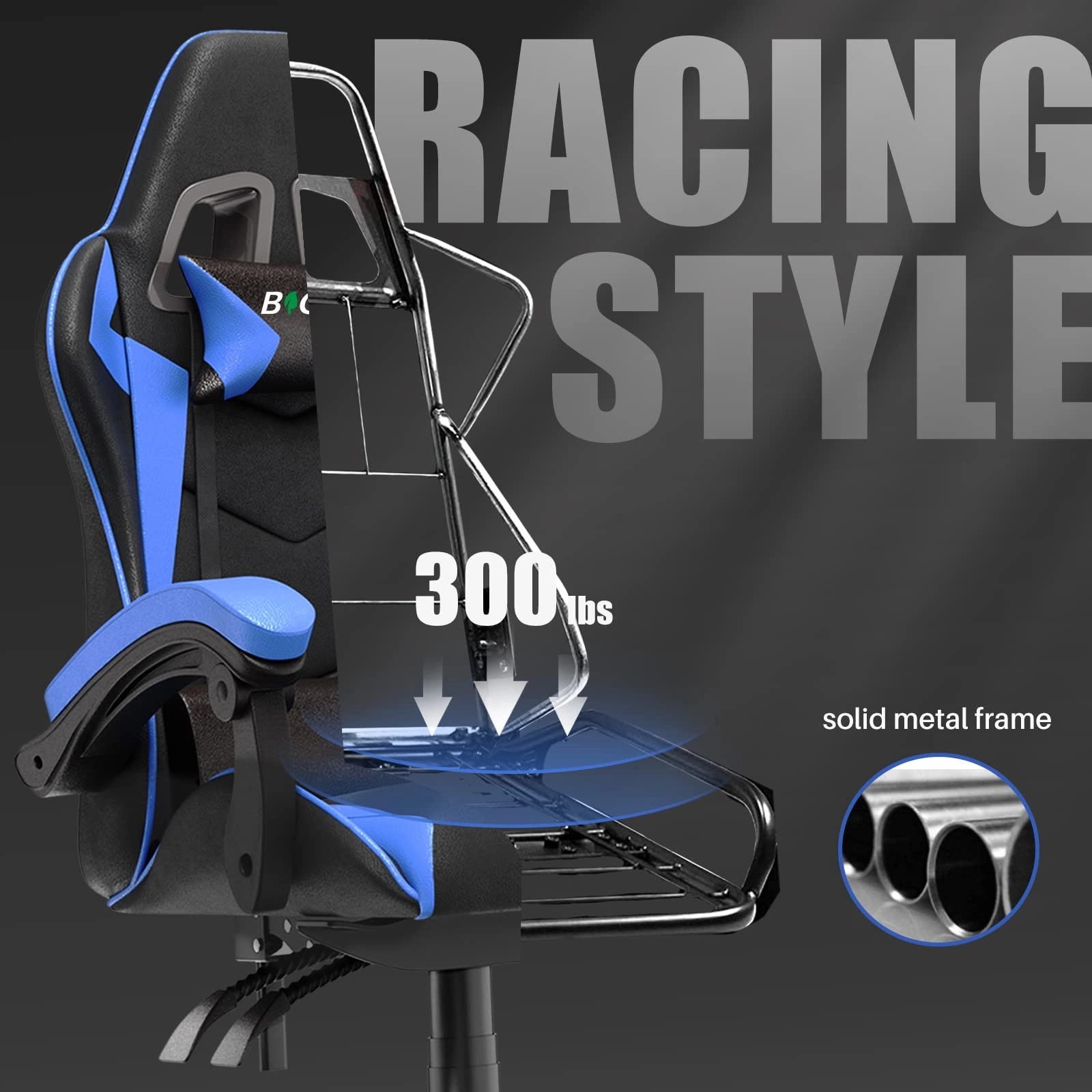 A gaming chair - Adjustable Height Reclining Feature