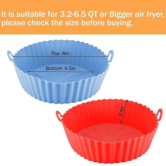 Air Fryer Liners - Silicone Pack of 2