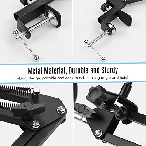 Adjustable Foldable Microphone Stand - Heavy Duty Alloy Steel