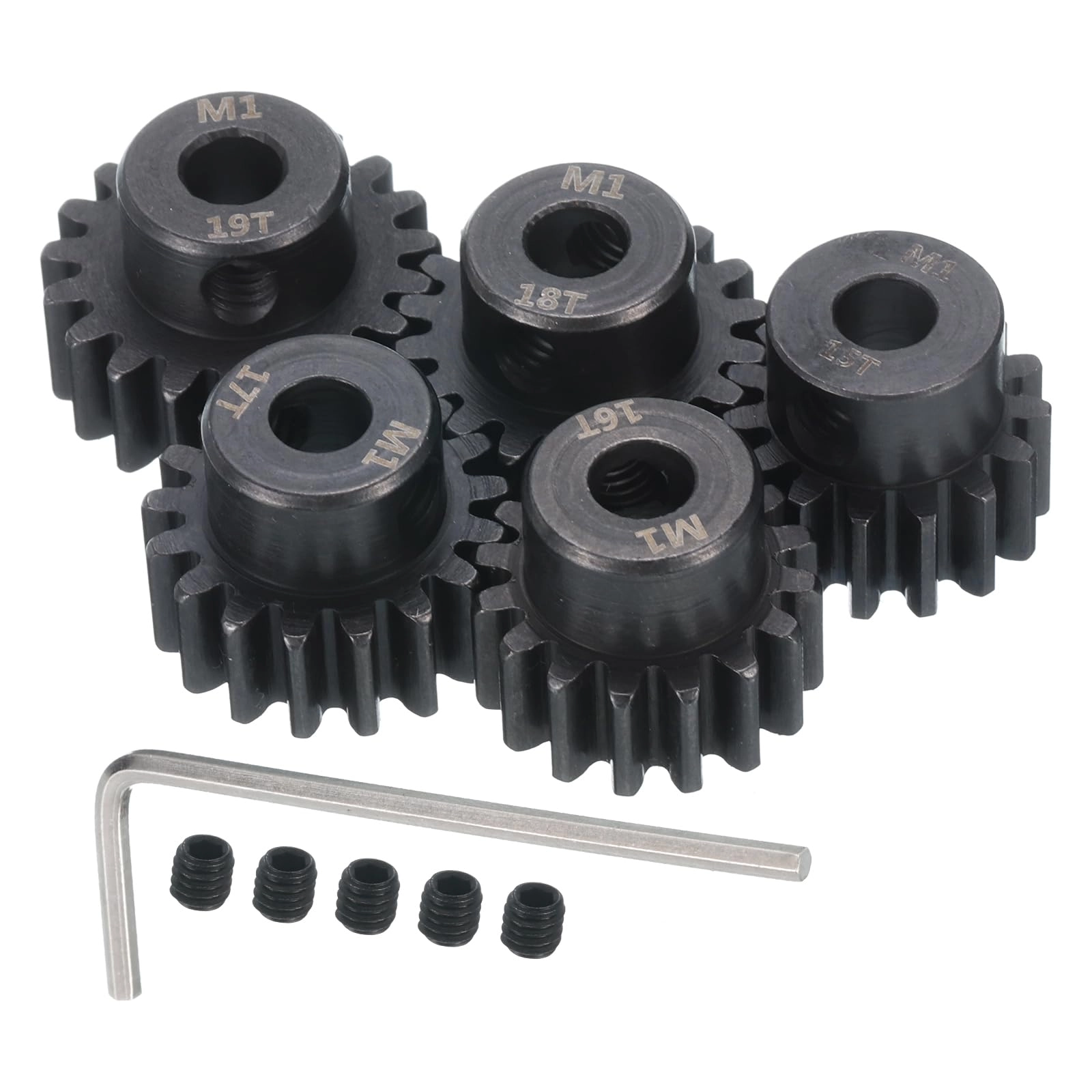 SourcingMap Motor Pinion Gear - 5Pcs M1 5mm Shaft