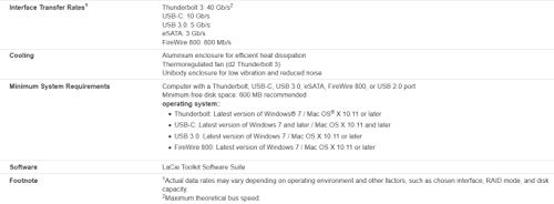 d2 Thunderbolt 3 - 7.2E+3 RPM 10TB HDD