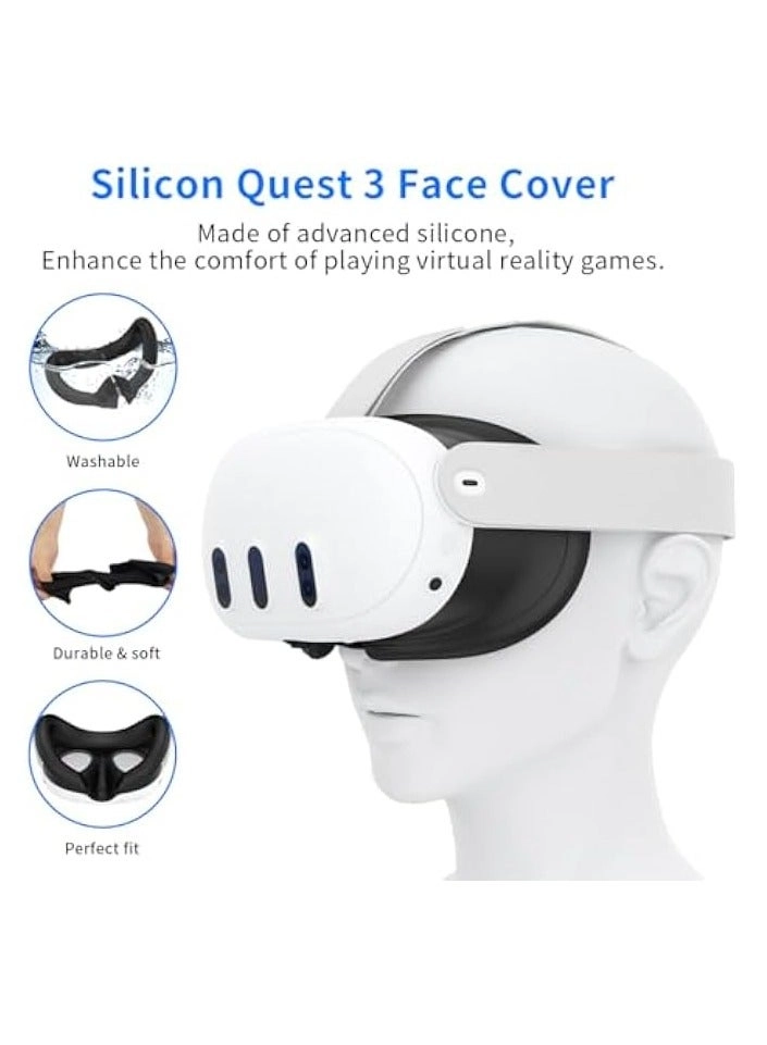 Protective Cover for Quest 3 - Silicone Black Set