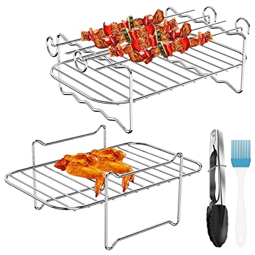 Air Fryer Racks - Stainless Steel, Plastic, Silicone 4 Pcs