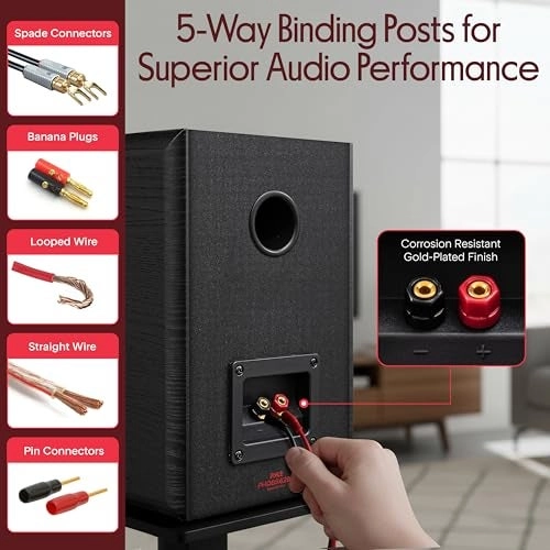 Home Wooden Bookshelf Speakers - 120W