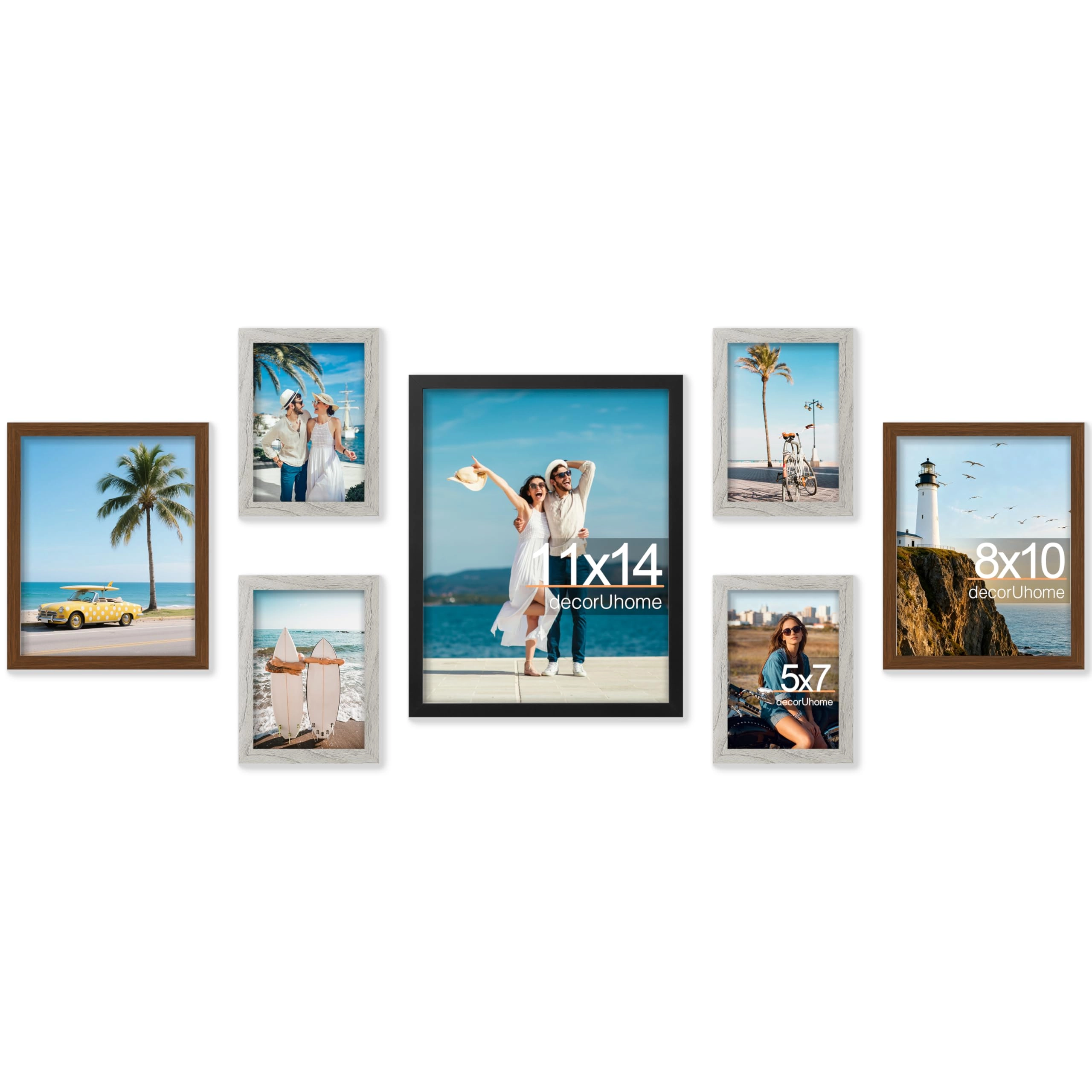 decoruhome Assorted Picture Frames Collage - 11x14 8x10 5x7