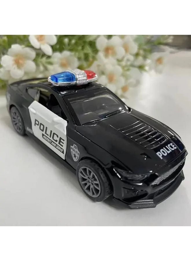 M5 Police Car - Grey Blue Alloy Pull-Back Action