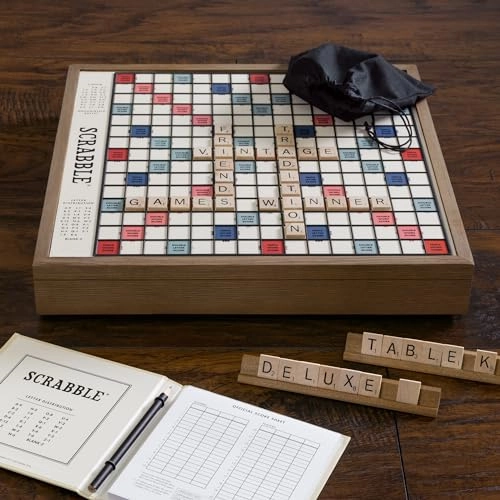 Scrabble Deluxe - Wood Mahogany finish