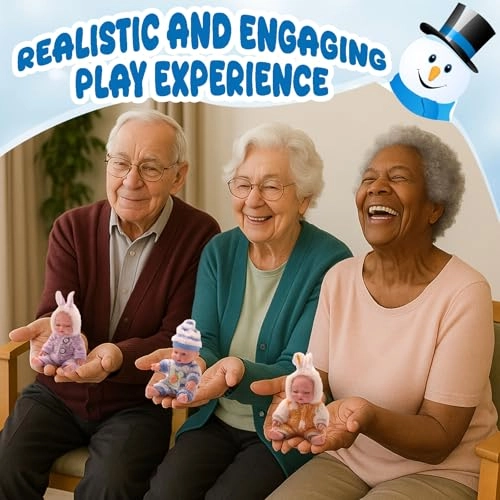 Mini Reborn Baby Doll - 7 inch Polyvinyl Chloride 4 Pcs Gift Set Ages 3+