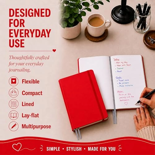 Hardbound Writing Journal 7.25-x-9.6 Inches Hardcover - Lined 192 Pages