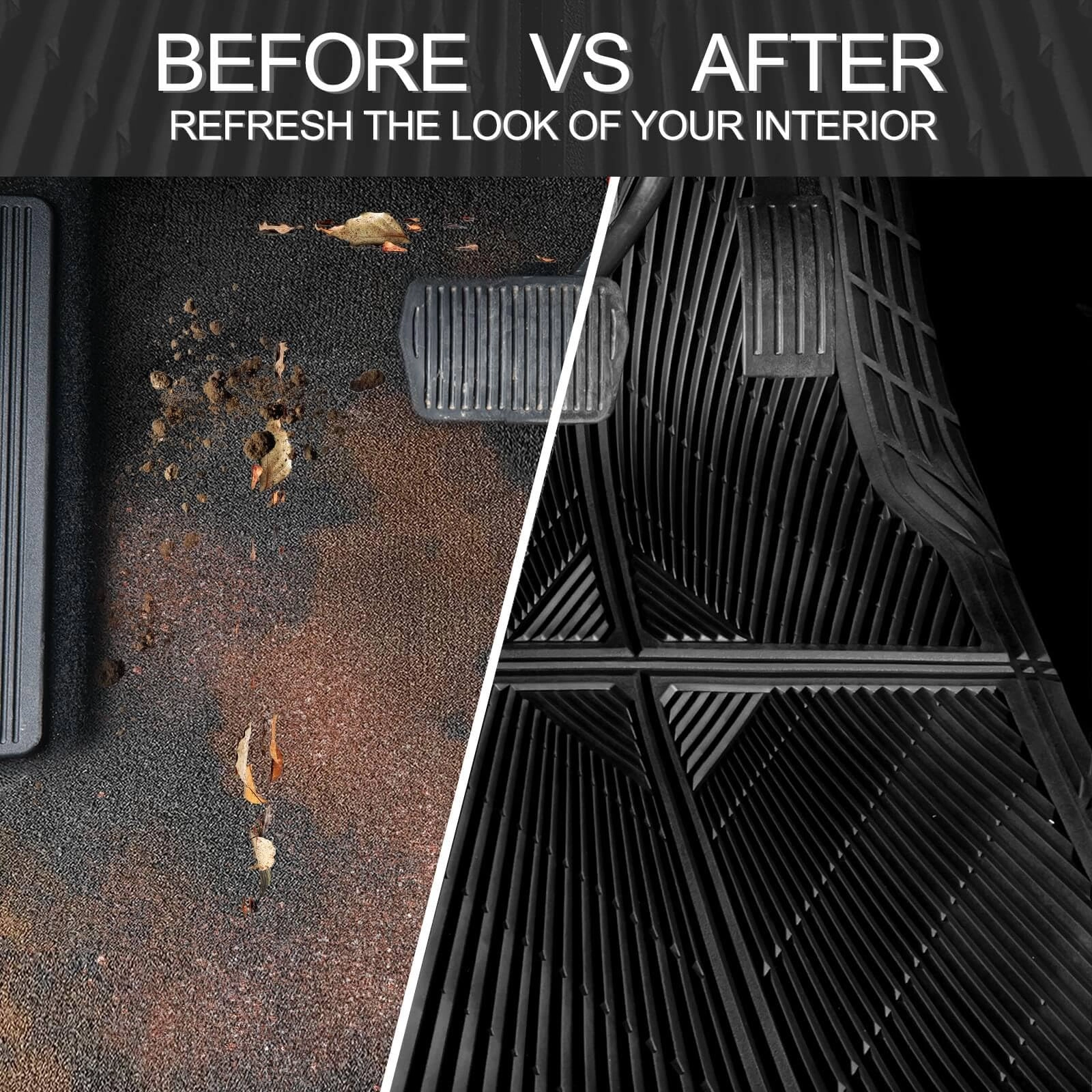 Rubber Floor Mats & Cargo Liner - Gray Universal Fit 5-Piece