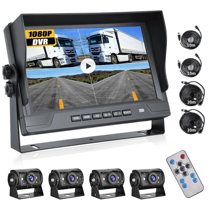 CAMECHO AHD Backup Camera and Monitor Set with DVR - 1080P