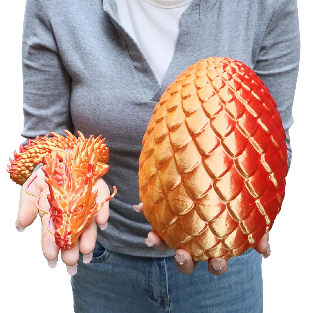joyroud 3D Printed Dragon Egg - 8 years and up Big 3D Printed Dragon in Egg - Animal, Chinese Mythology, Easter, Fantasy, Mythical 1