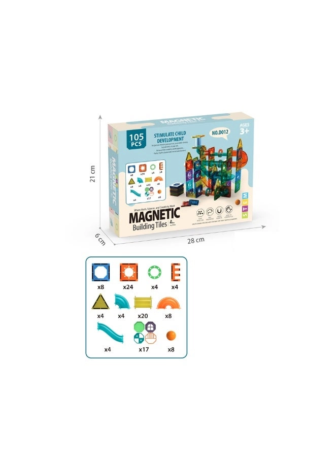 Magnetic Building Tiles - 105 pcs