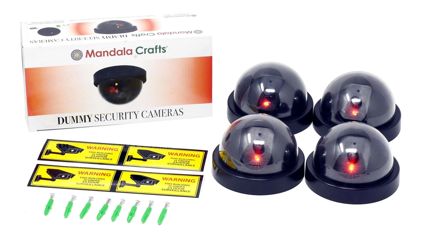 Mandala Crafts Dummy Security Dome Camera - Indoor, Outdoor Set