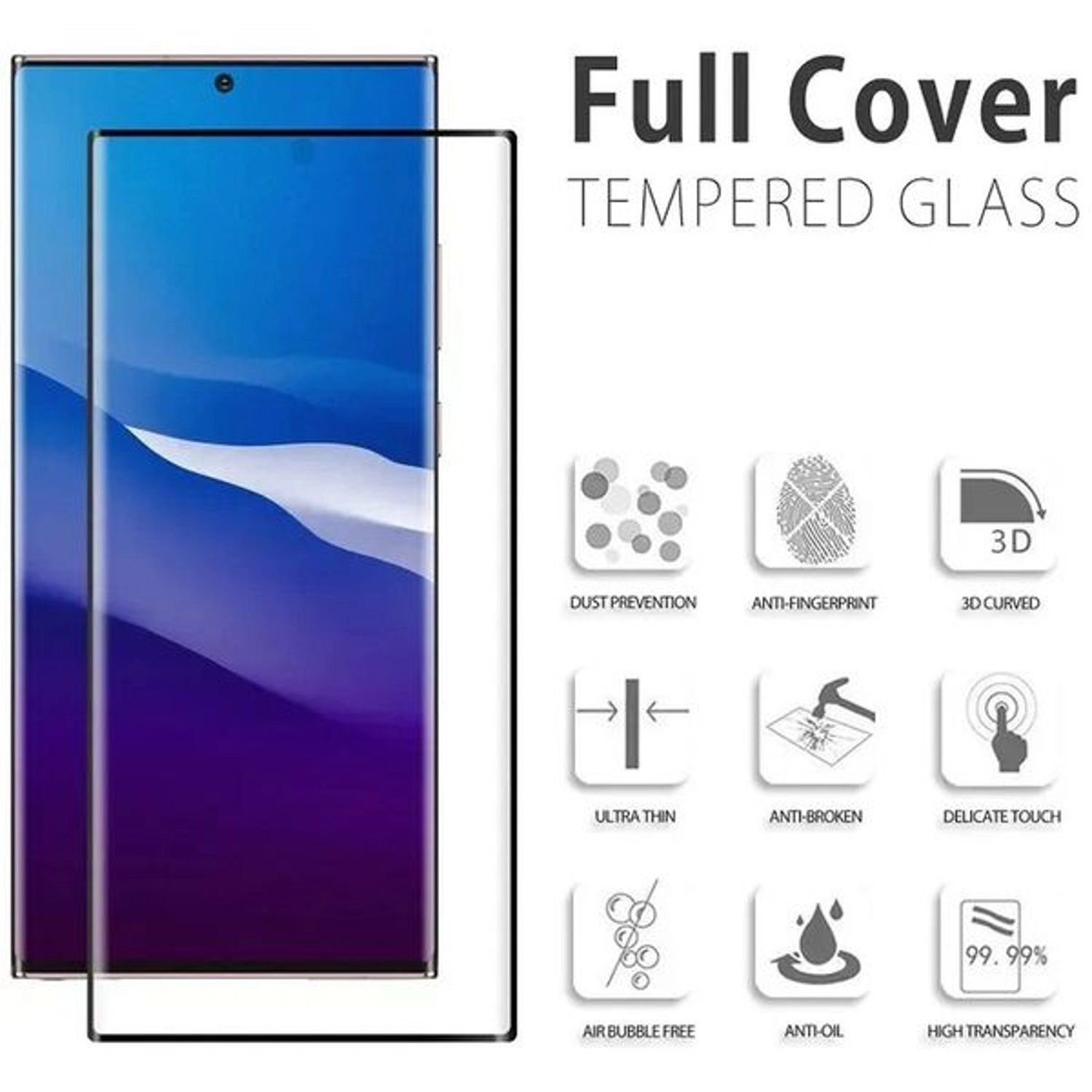Clear Tempered Glass Screen Protector for Galaxy S23 Ultra