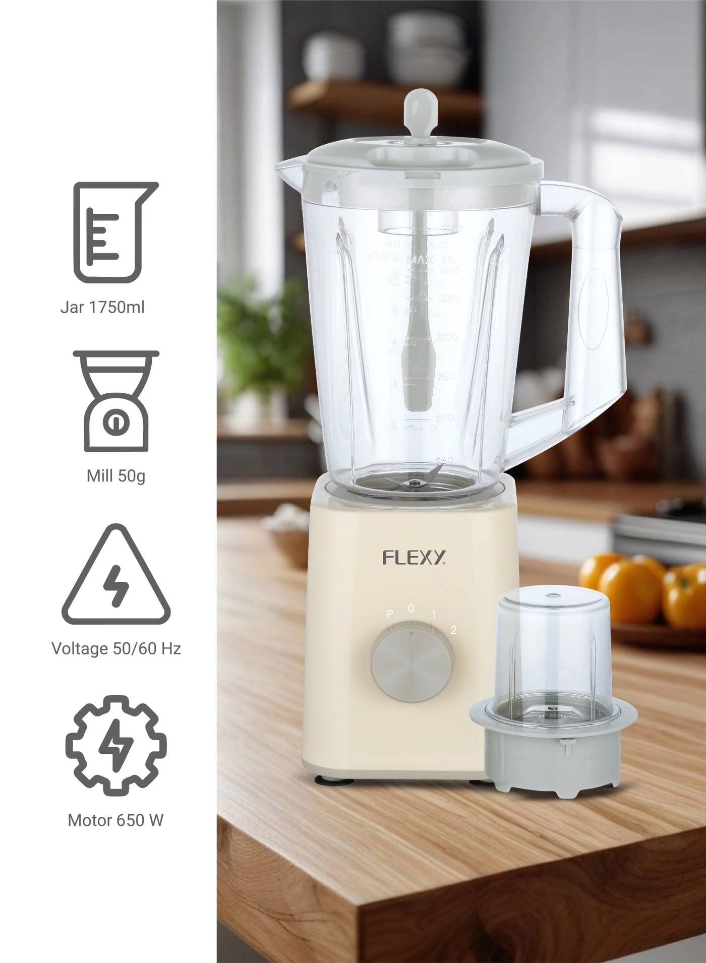 2-in-1 Mixer Grinder & Blender - 650W