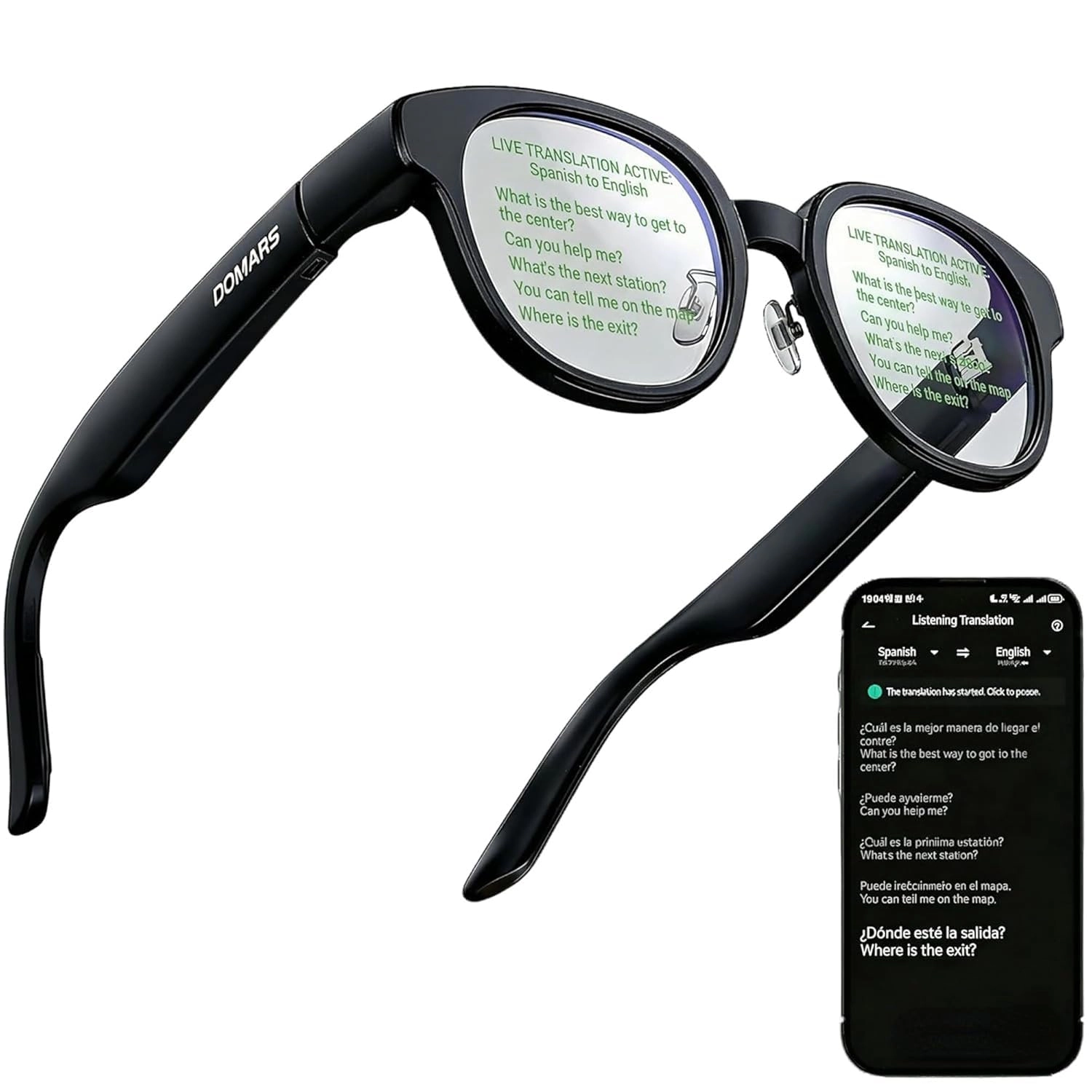 Smart Glasses - 30° FOV 1500 nits AI real-time translation