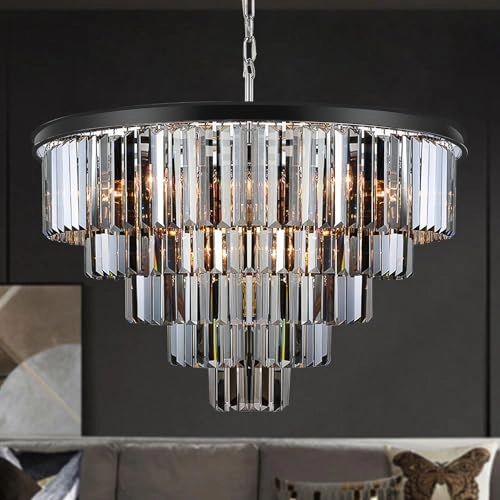 16 Lights Large Crystal Chandeliers - 3 Colors Temperature Adjustable