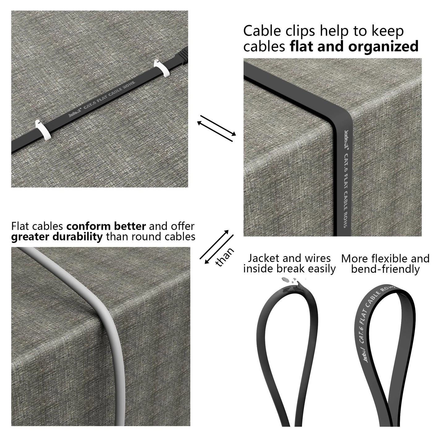 Cat 6 Ethernet Cable - 10ft Pack