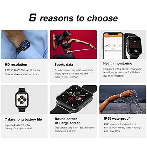 Fitness Tracker - Full Screen Touch Heart Rate Blood Pressure