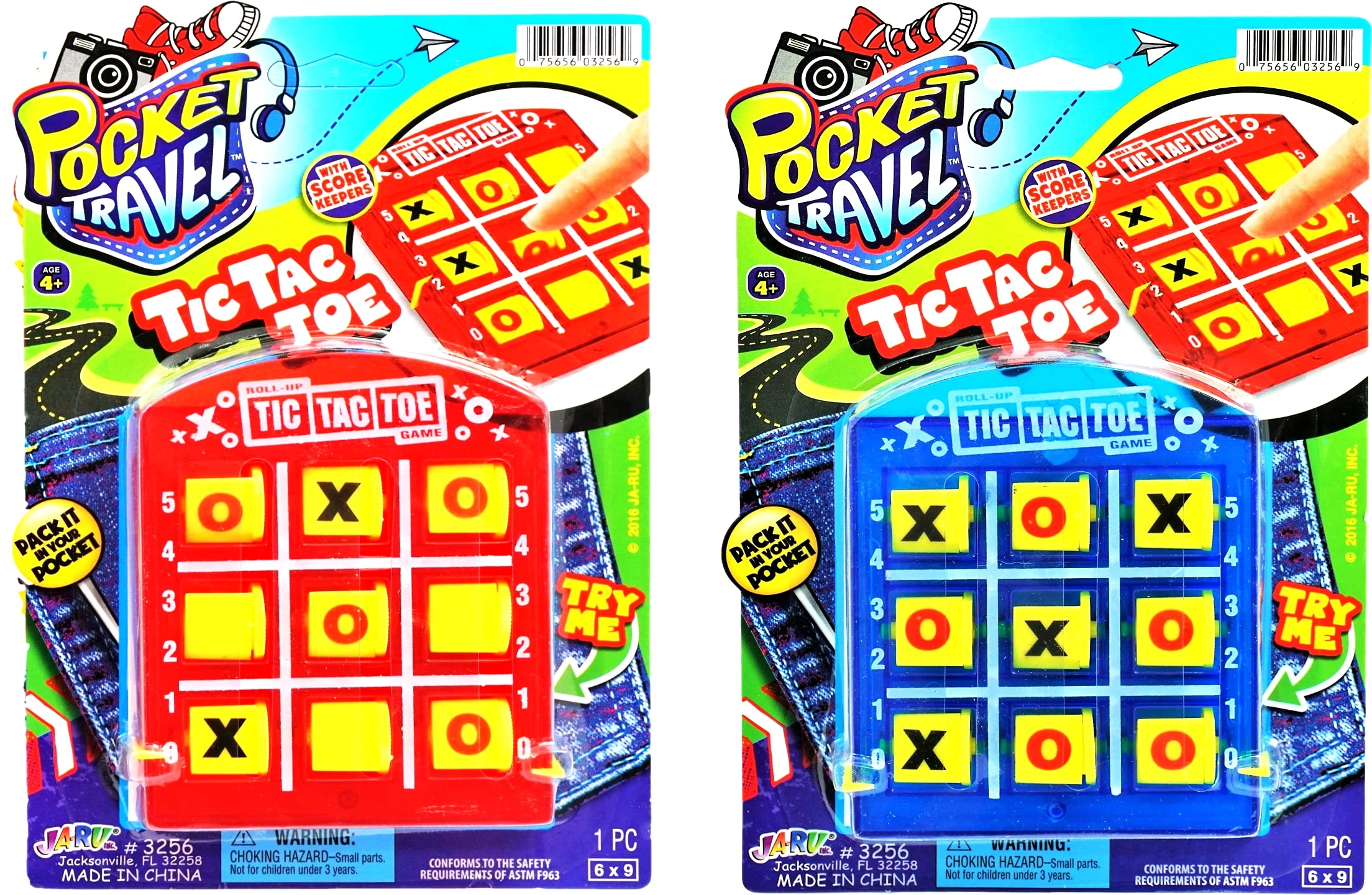 Ja-Ru Tic Tac Toe - Travel Pocket 2 Packs