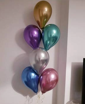 Chrome Metallic Balloons - 50.00 Count Baby Shower, Birthday, Christmas, New Year, Valentine's Day, Wedding