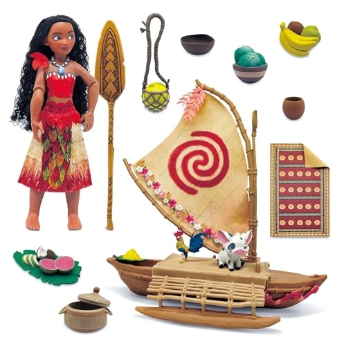 Moana Small Doll + Floating Boat + Friend Figures