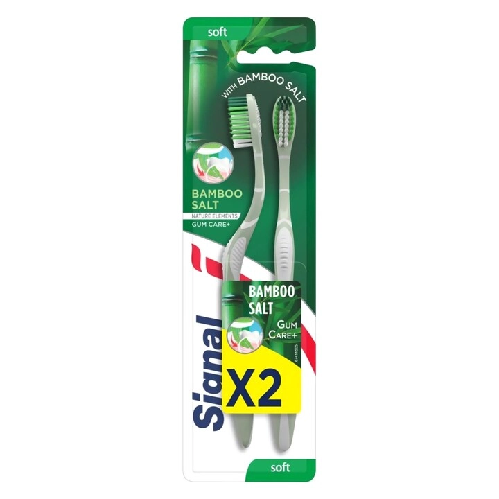 Carrefour Bamboo Salt Toothbrush - Soft 2-Piece Pack