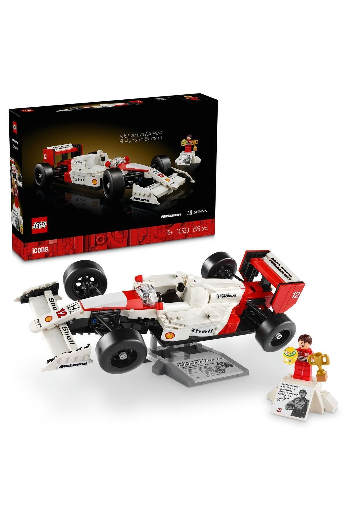 Icons McLaren Model Car MP4/4 & Ayrton Senna (10330)